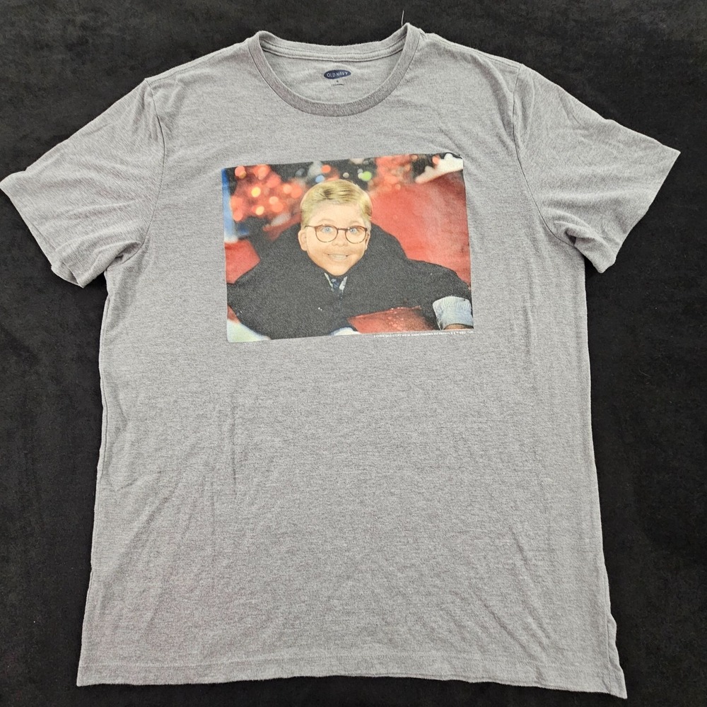 Christmas Story‎ Ralphie Old Navy Gray Short Sleeve T-Shirt Men's XL